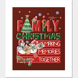 Happy Family Christmas Text Posters and Art